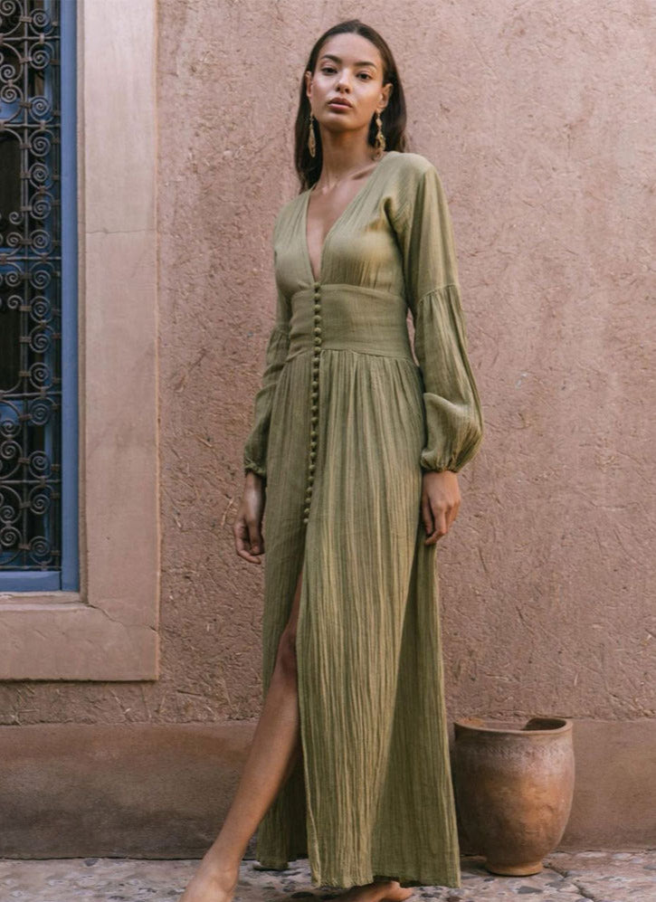 MAYA FRENCH DRESS Green