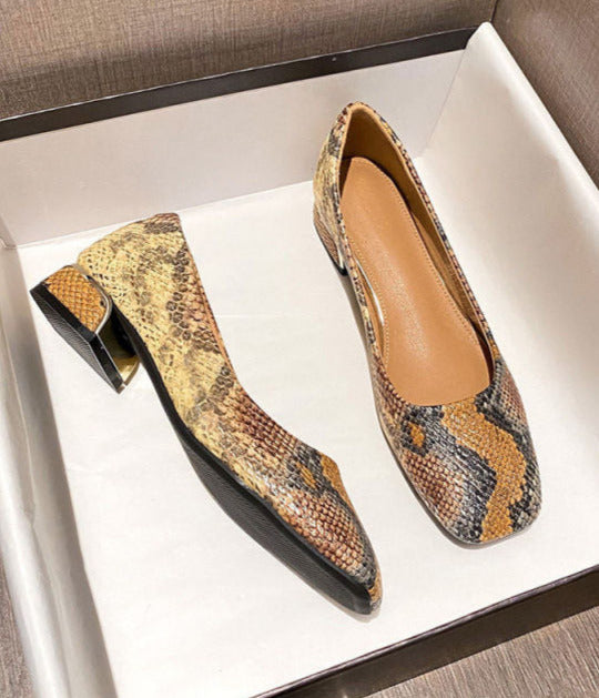 BETHANY SHOES Yellow square toe
