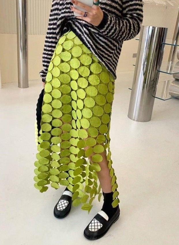 MARIA PATCHWORK SKIRT Salad
