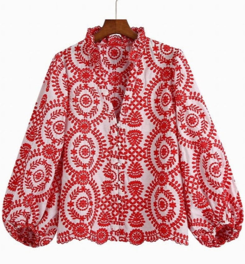 ANTALINA BLOUSE Red