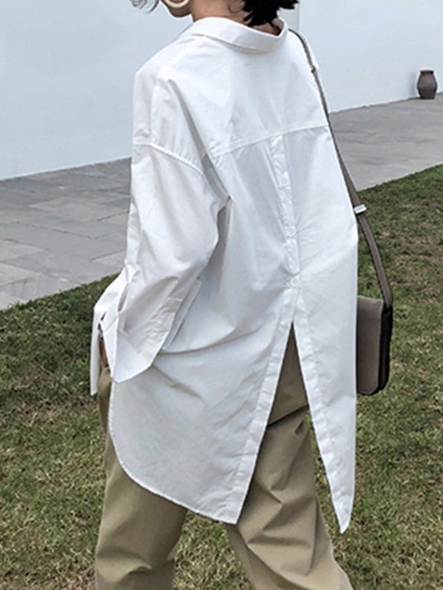 CHERYL ASYMMETRICAL SHIRT White