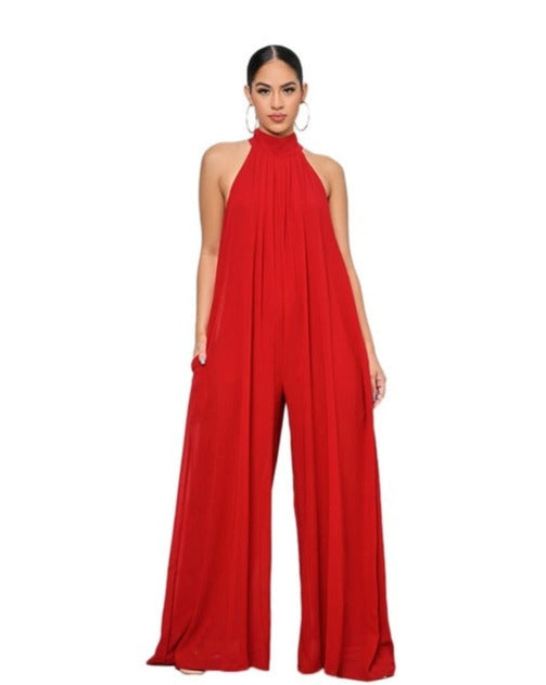 DIANA CHIFFON JUMPSUIT Red