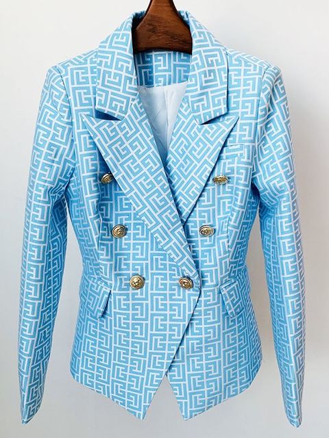 TAIRA DOUBLE-BREASTED BLAZER sky blue