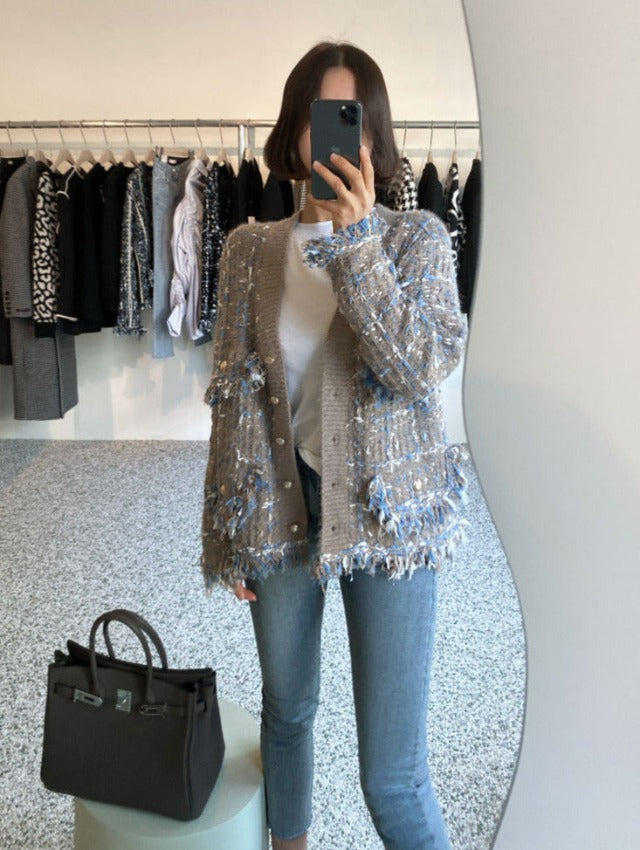 PHOEBE KNIT CARDIGAN Khaki One size