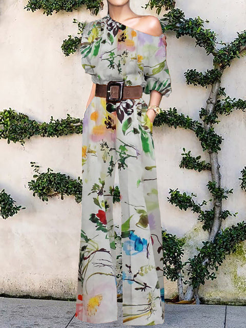 LEXY JUMPSUIT Grey abstract