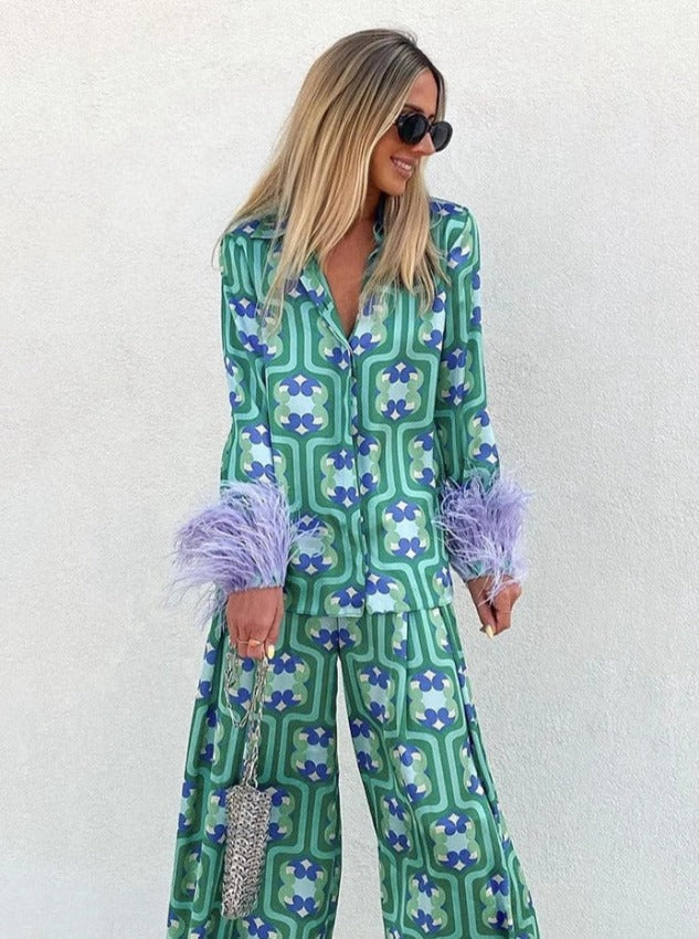 SINDY PRINTED SUIT Green
