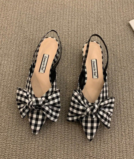 CRISTY BOW SANDALS Checkered