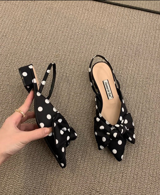 CRISTY BOW SANDALS Polka Dot
