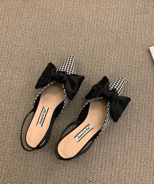 CRISTY BOW SANDALS Black & White