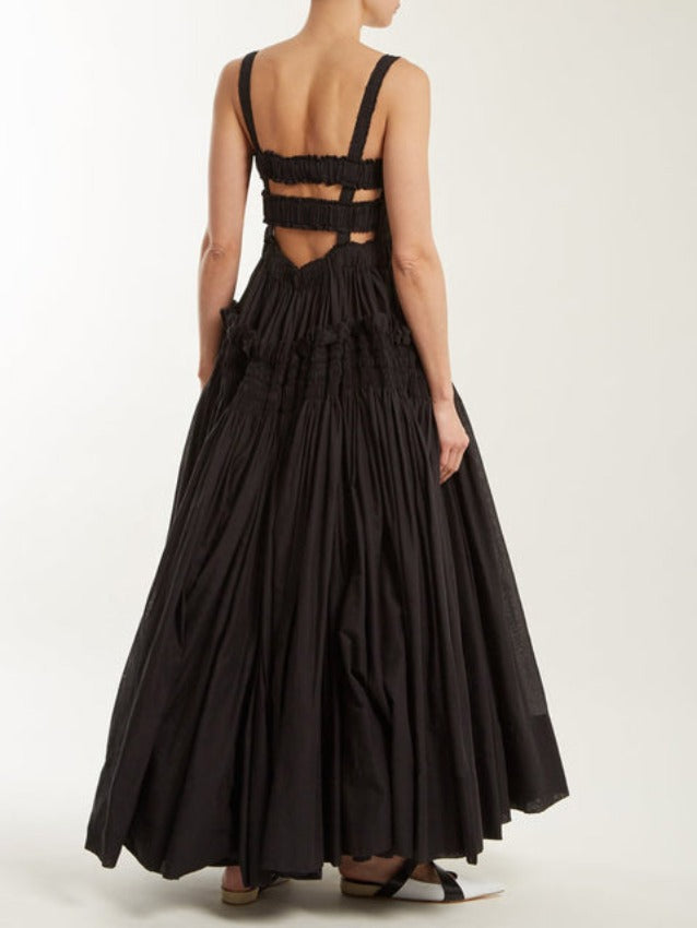 ELTINA RUFFLED DRESS Black
