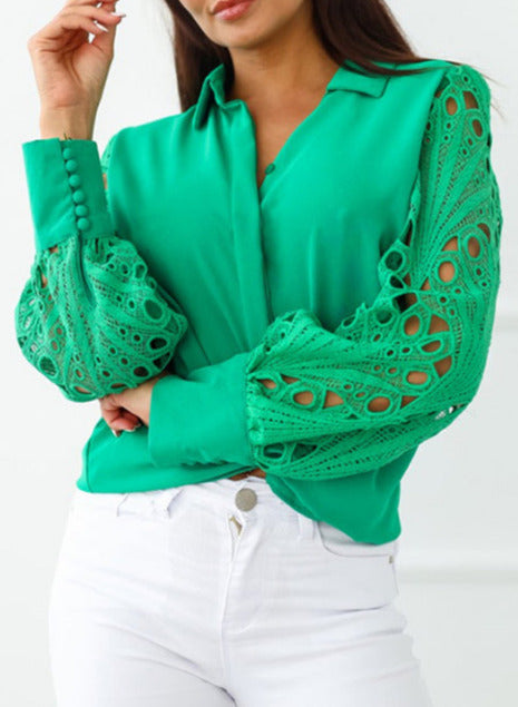 JUNE SATIN BLOUSE green