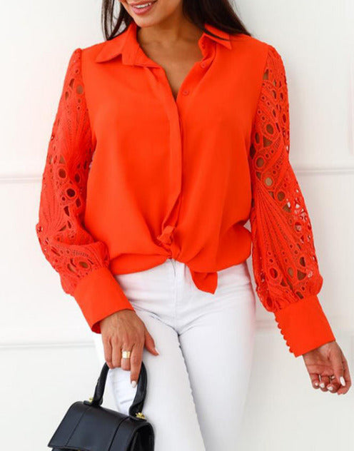 JUNE SATIN BLOUSE orange