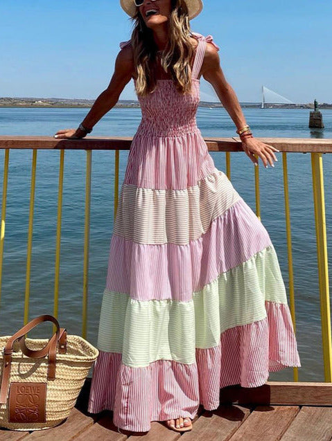 DEBRA MAXI DRESS Striped Pink