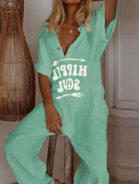 MORIKA JUMPSUIT Letter Green
