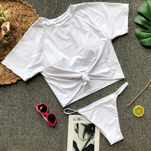 Knot Crop Top Bikini - 11 Colors