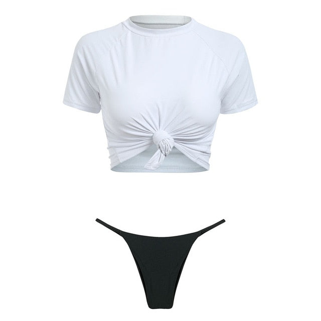 Knot Crop Top Bikini - 11 Colors