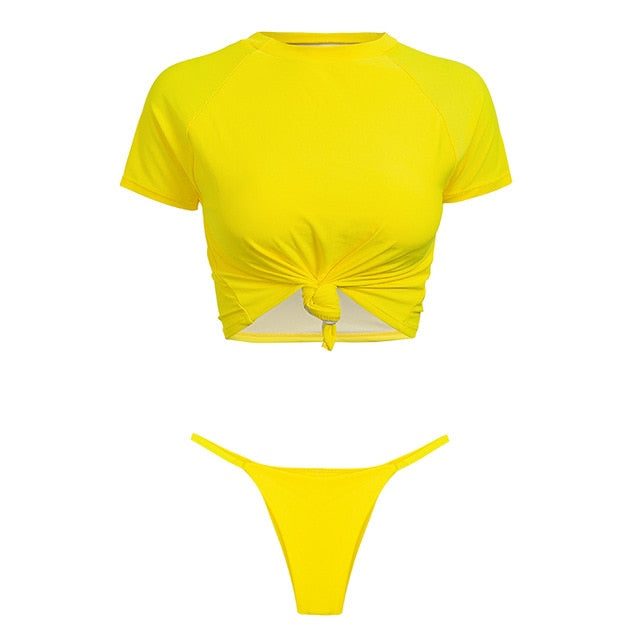 Knot Crop Top Bikini - 11 Colors