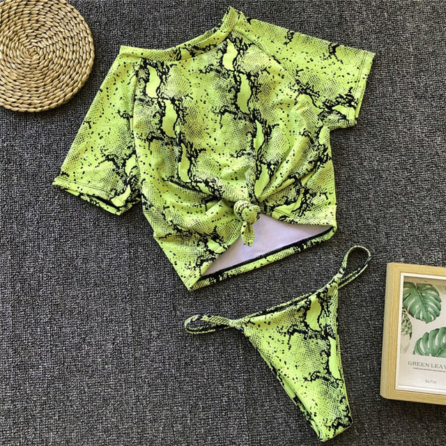 Knot Crop Top Bikini - 11 Colors