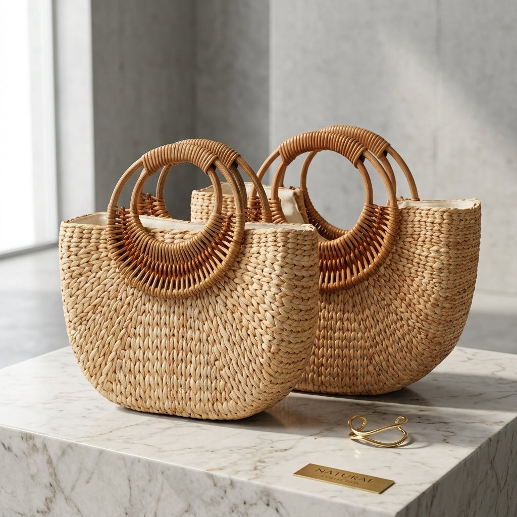 Lunara | Woven Straw Tote Bag