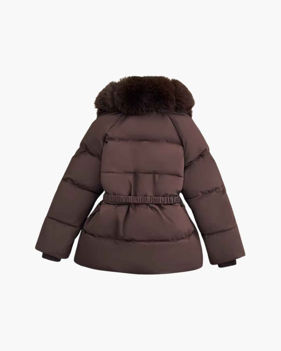 Anna Belted Faux Fur Collar Quilted Parka