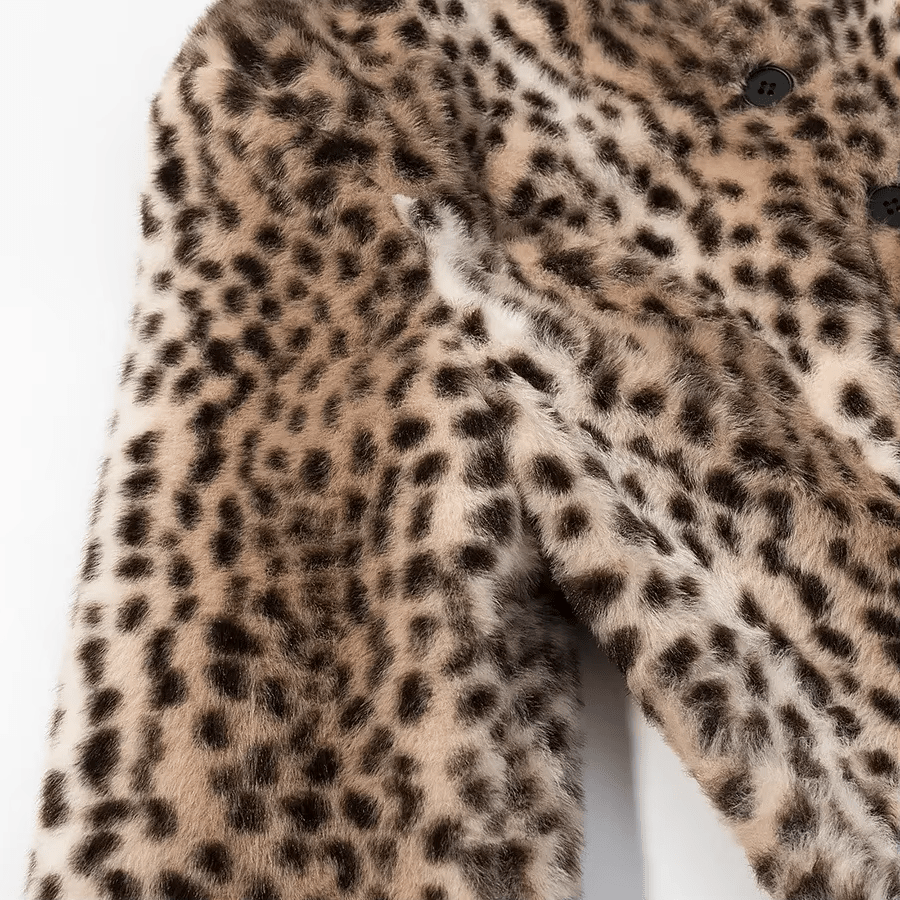 Violet Leopard Faux Fur Cropped Jacket