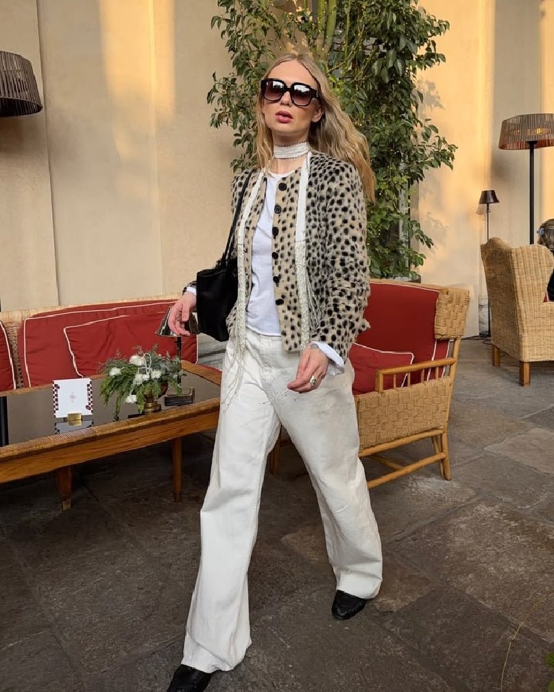 Violet Leopard Faux Fur Cropped Jacket