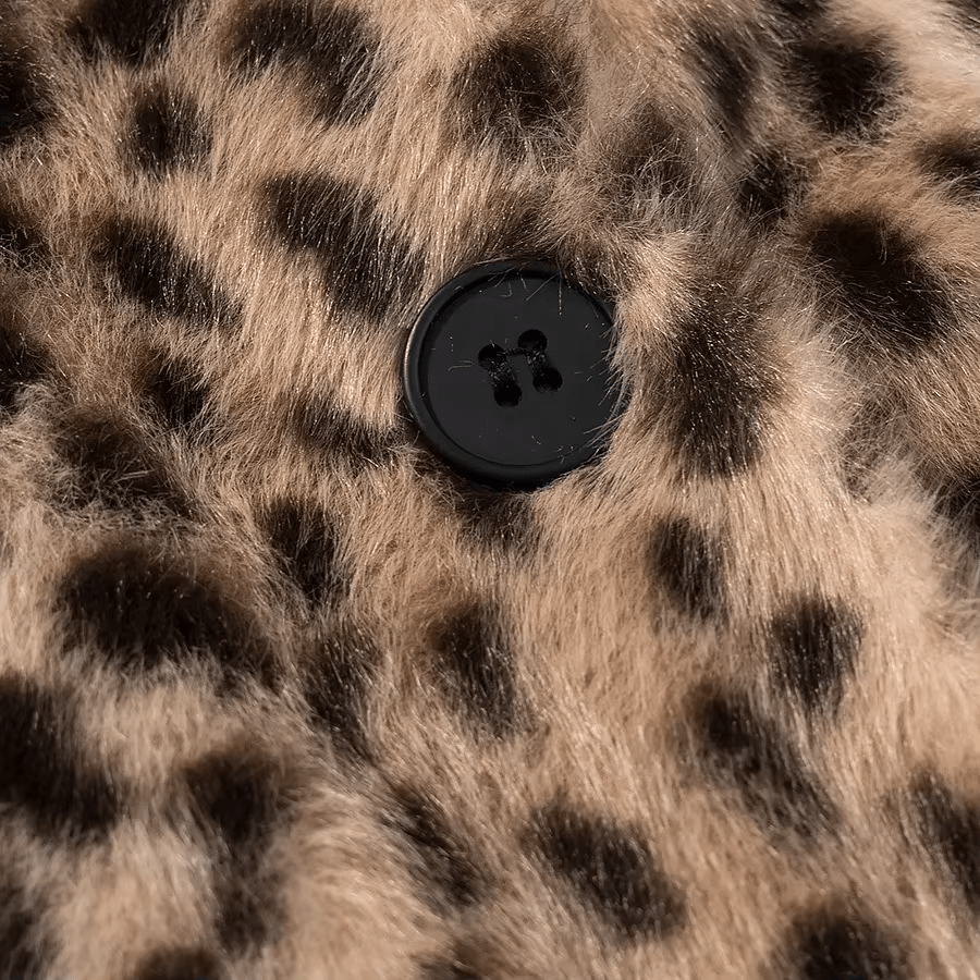 Violet Leopard Faux Fur Cropped Jacket