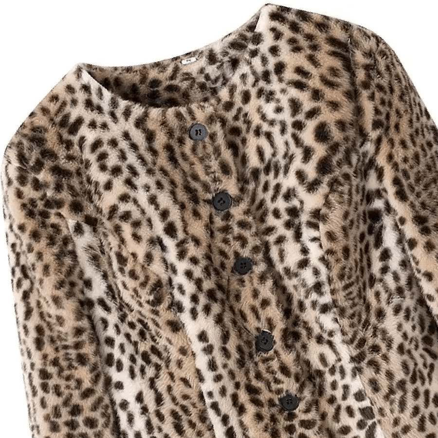 Violet Leopard Faux Fur Cropped Jacket