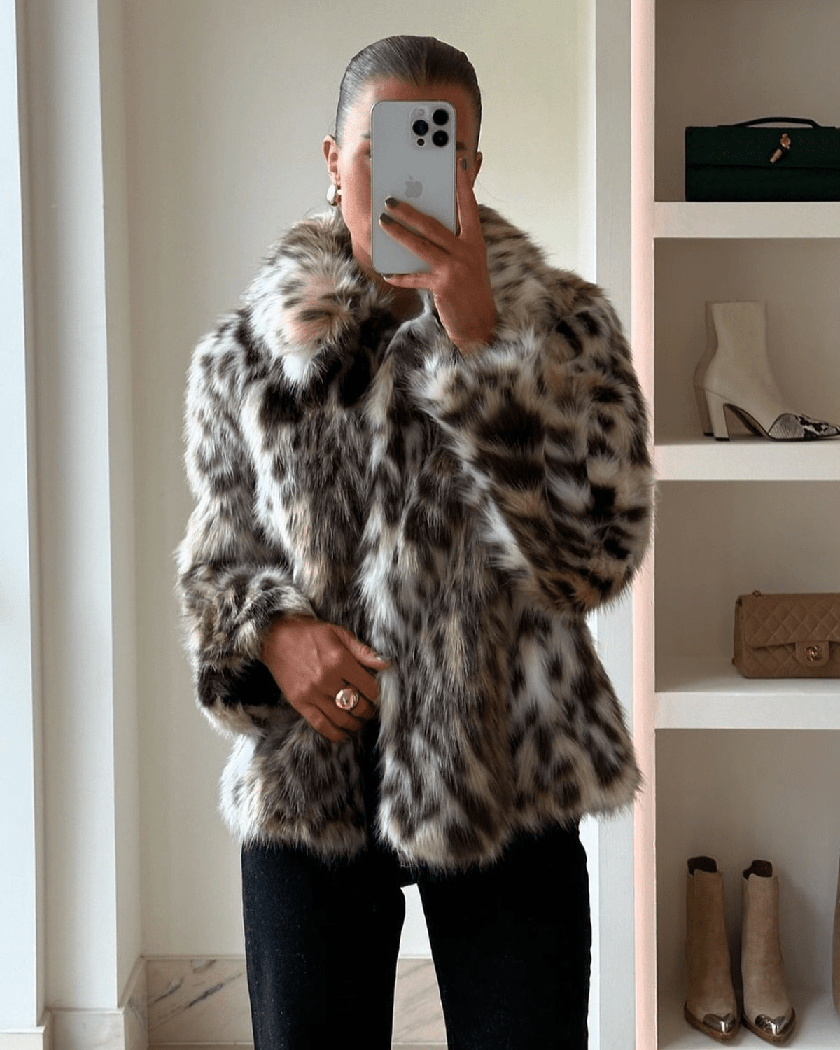 Demi Leopard Faux Fur Coat