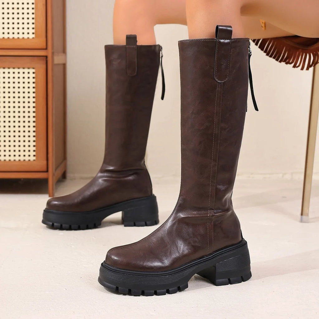 The Riviera Lug-Sole Knee-High Boots