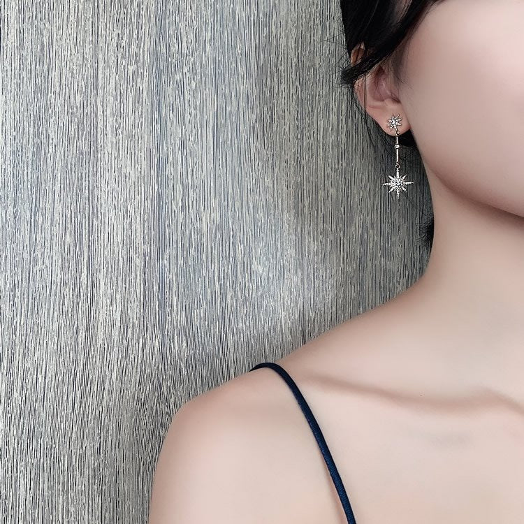 Sparkling Star Gold Dangle Earrings
