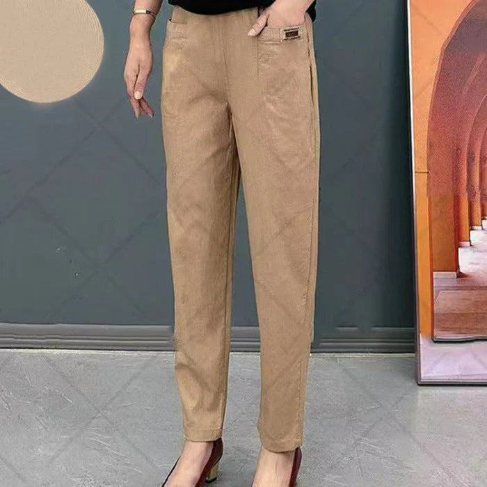 The Amalfi Buckle-Detail Tapered Pants