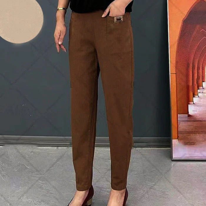 The Amalfi Buckle-Detail Tapered Pants