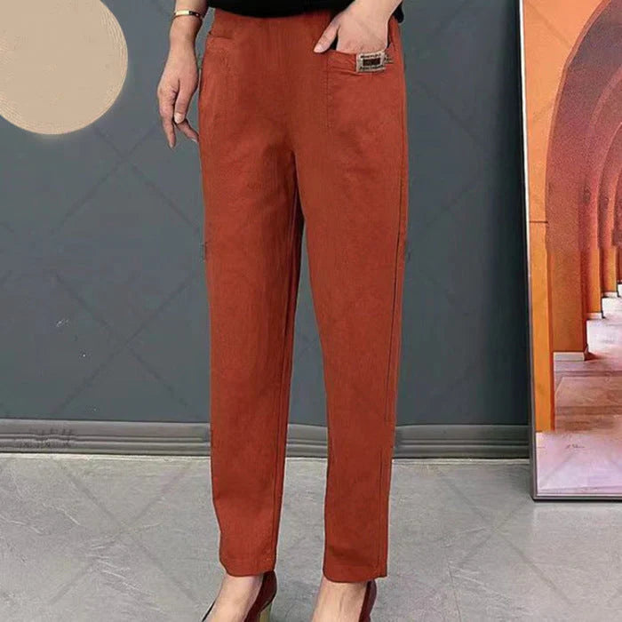 The Amalfi Buckle-Detail Tapered Pants