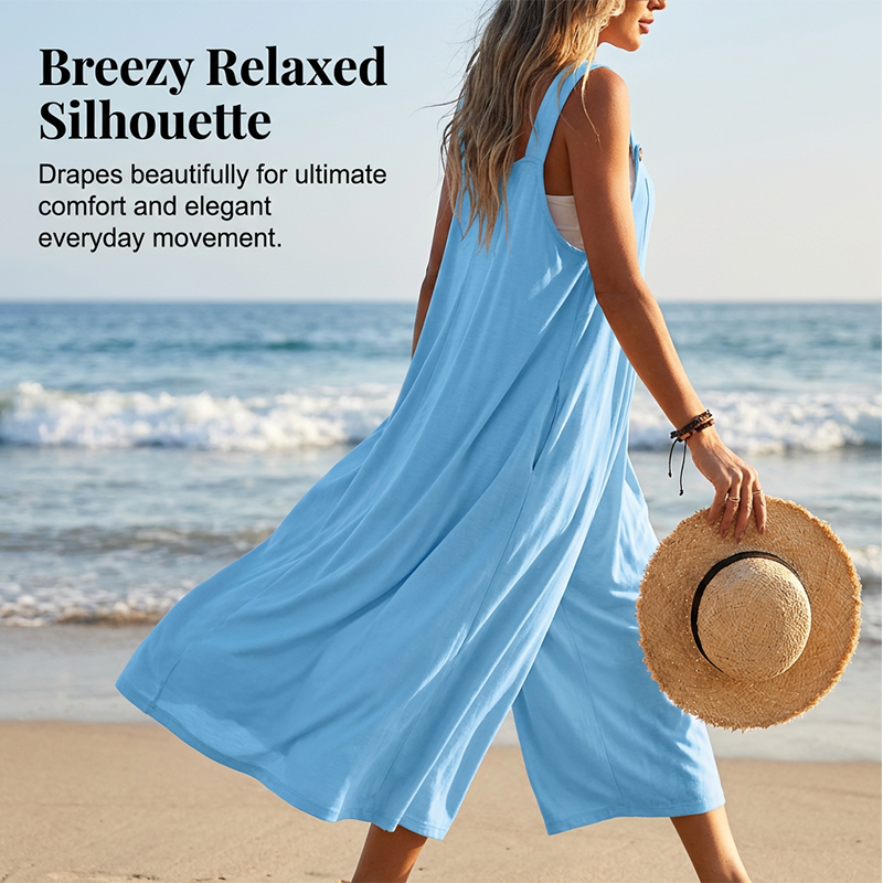 🌸 LIMITED TIME Special Price:💲29.90 ✨Sleeveless Wide-Leg Jumpsuit For Summer Breezes