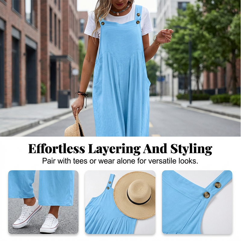 🌸 LIMITED TIME Special Price:💲29.90 ✨Sleeveless Wide-Leg Jumpsuit For Summer Breezes