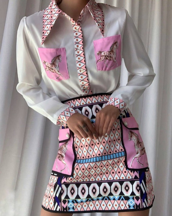 EMILY BLOUSE & SKIRT Colorfull