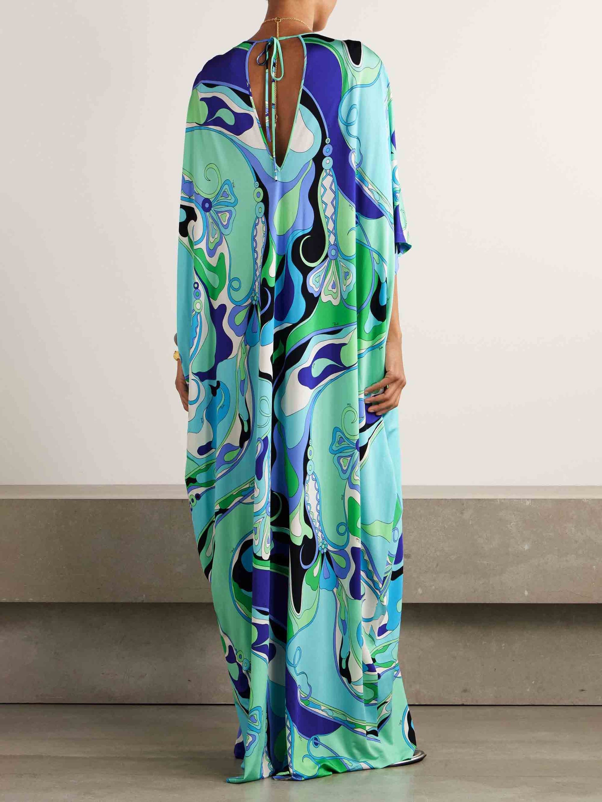 Einzigartiges Maxikleid mit abstraktem Blumendruck