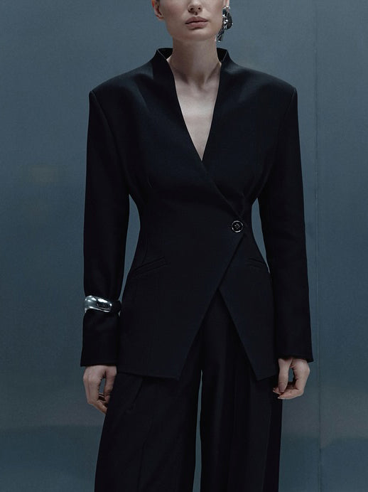 Blazer élégant à un seul bouton, coupe slim